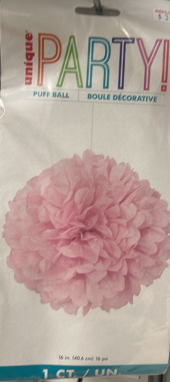 light pink puff ball