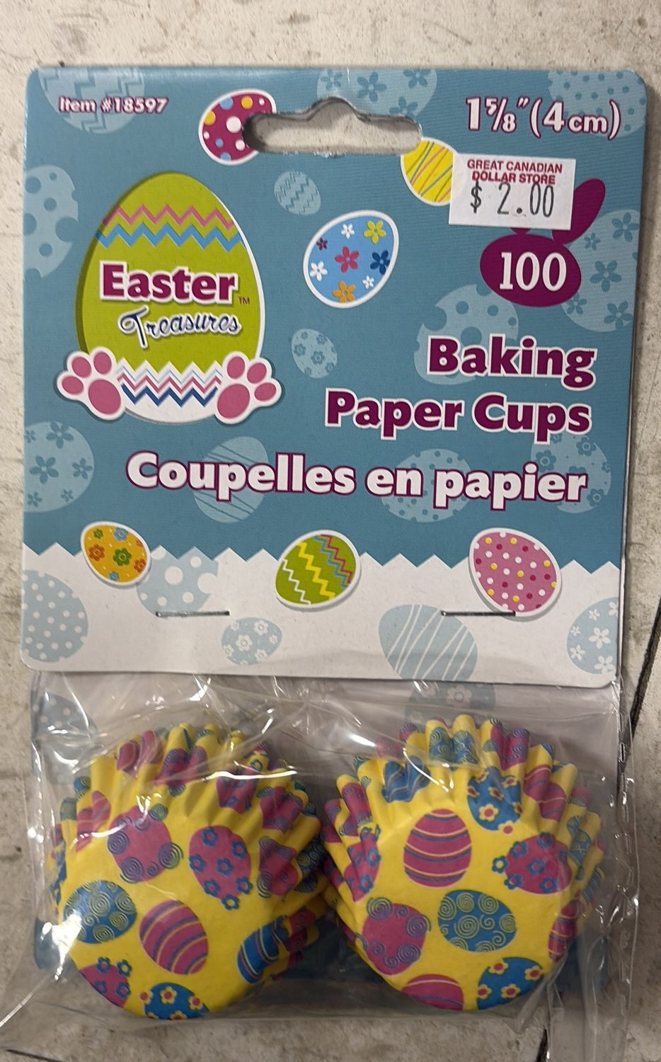 100pk Easter Mini Baking Cups 
