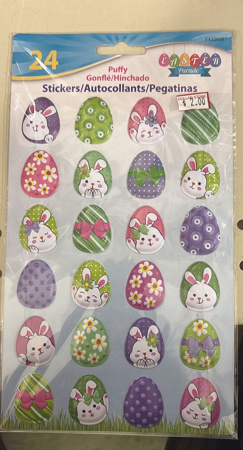 24 Stickers puffy easter