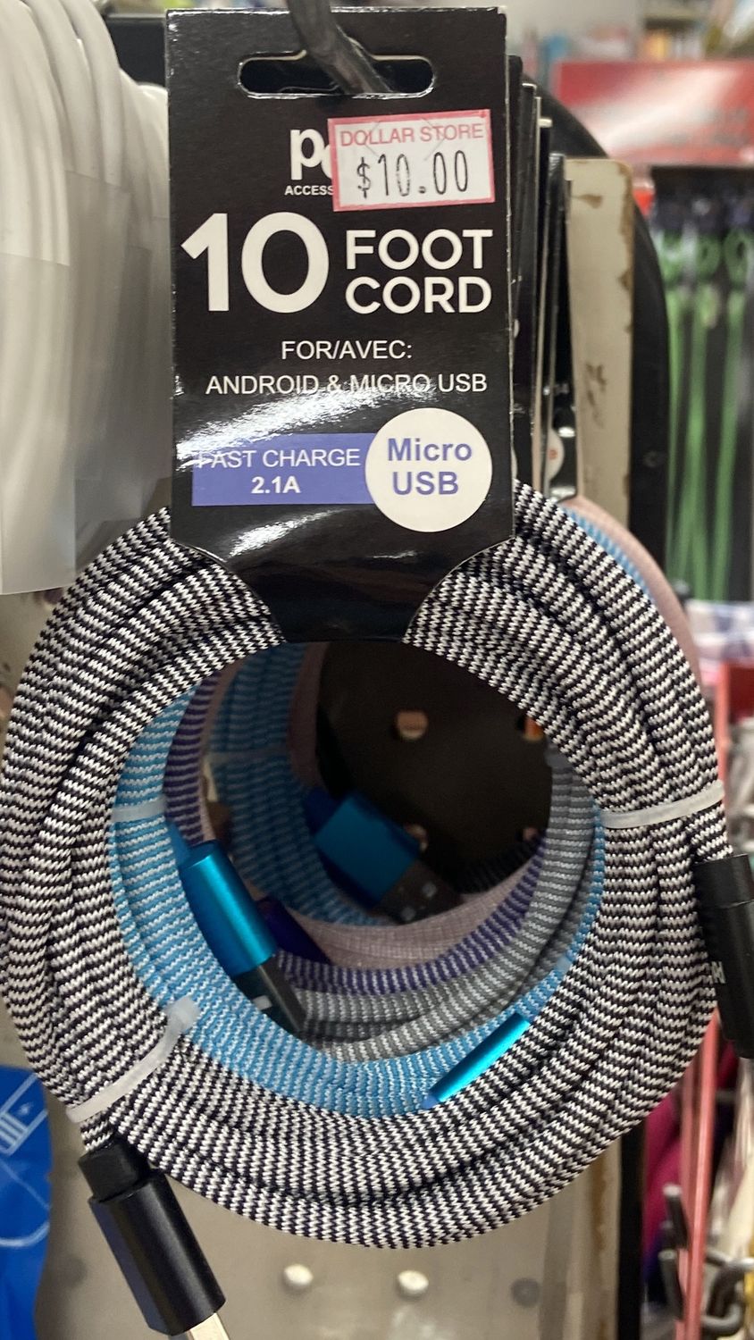 Pdi: 10ft Micro USB Cord - Fast Charge