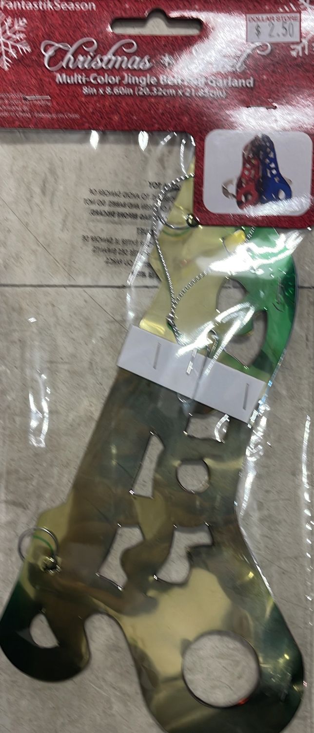 multi-color jingle bell foil garland