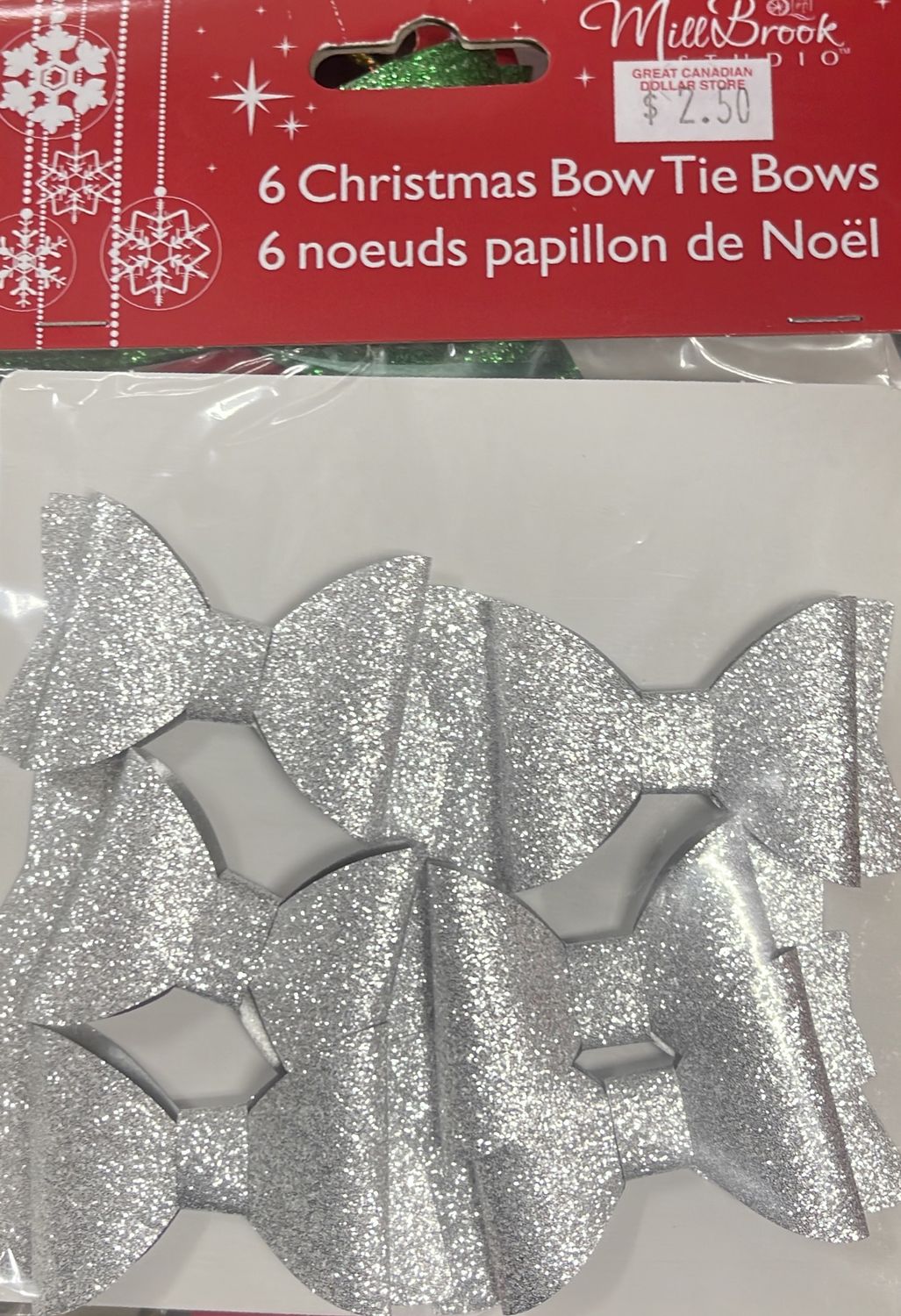 6 silver bows christmas