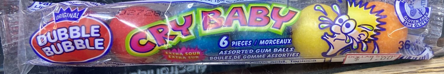 Dubble Bubble 6pc Cry Baby Gum Balls