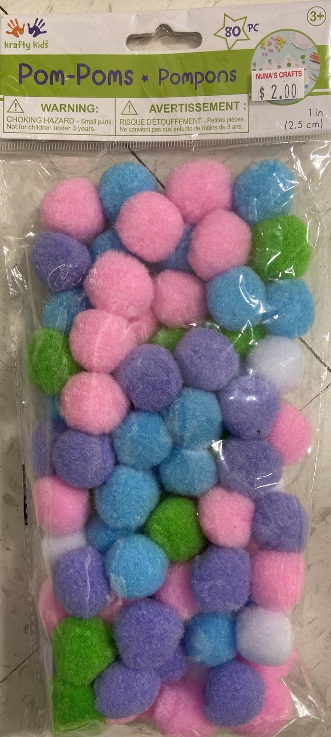 MultiCraft: Pastel Asst. Pom-Poms 1&quot;