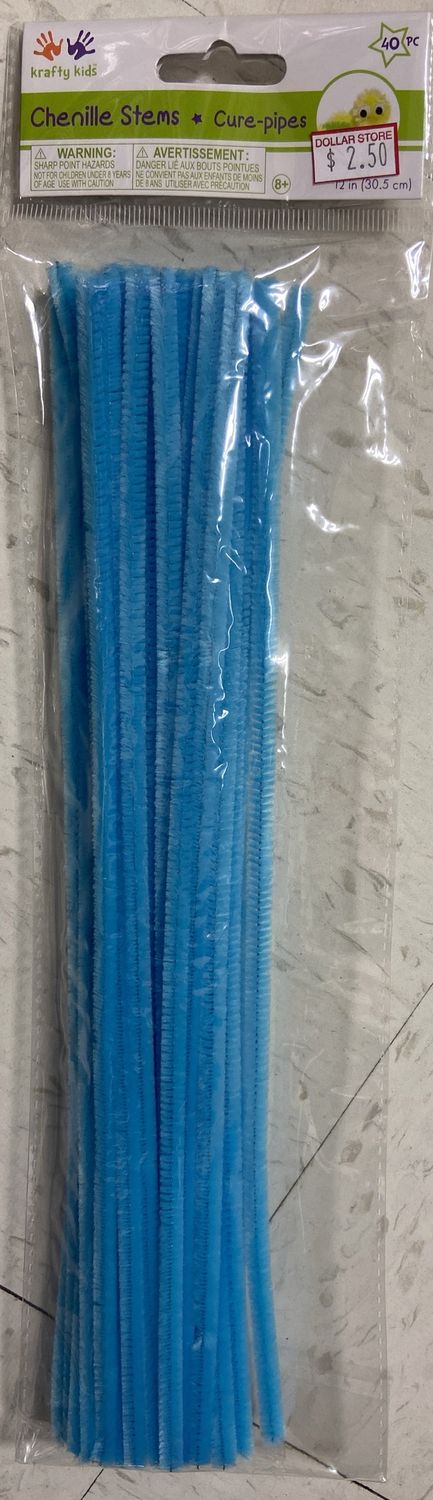 MultiCraft: 40pk Light Blue Chenille Stems