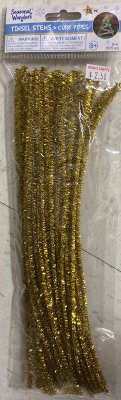 Seasonal Wonders: 12in Tinsel Stems Asst. Styles x35pcs 