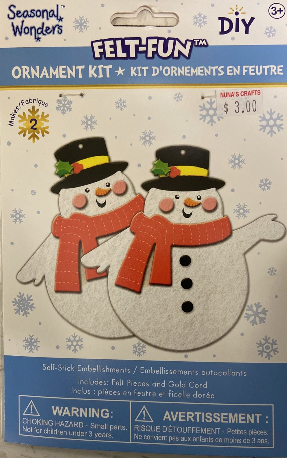 Seasonal Wonders: Felt-Fun Holiday Pals Ornament Kit Asst. Styles 