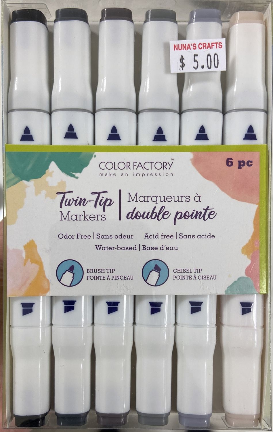 MultiCraft: Monochrome - 6pk Twin-Tip Markers