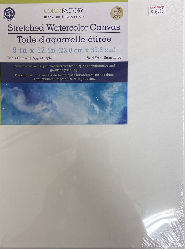 MultiCraft: 9&quot; x 12&quot; Stretched Watercolor Canvas