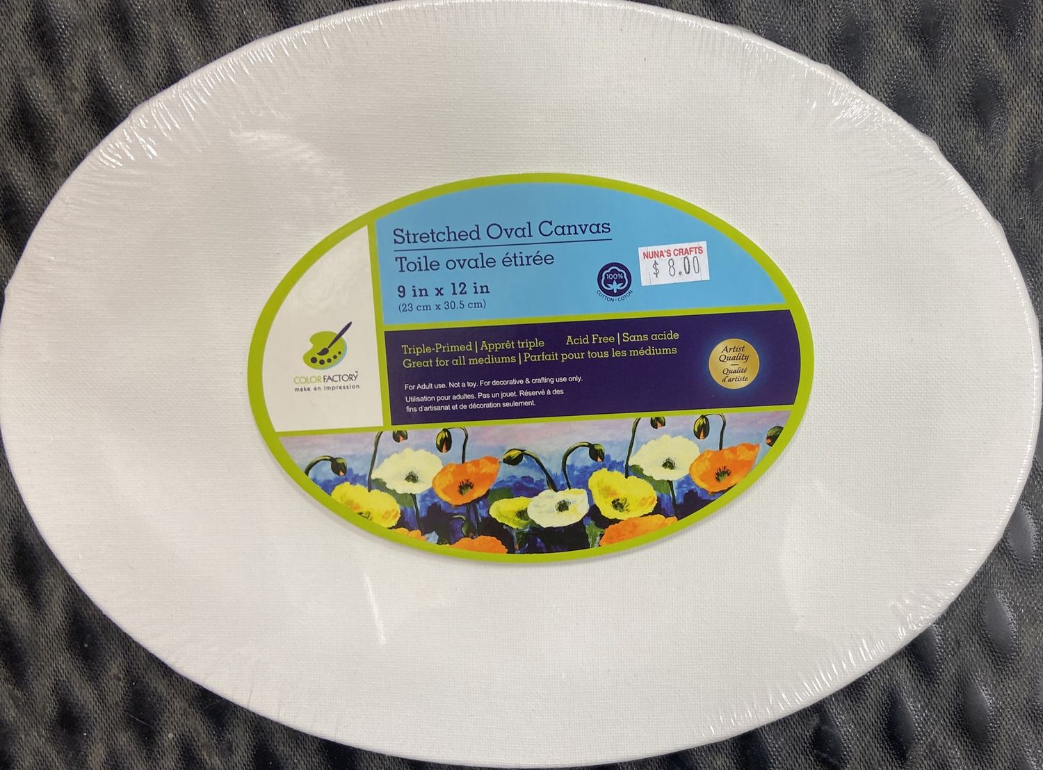 MultiCraft: 9&quot; x 12&quot; Stretched Oval Canvas