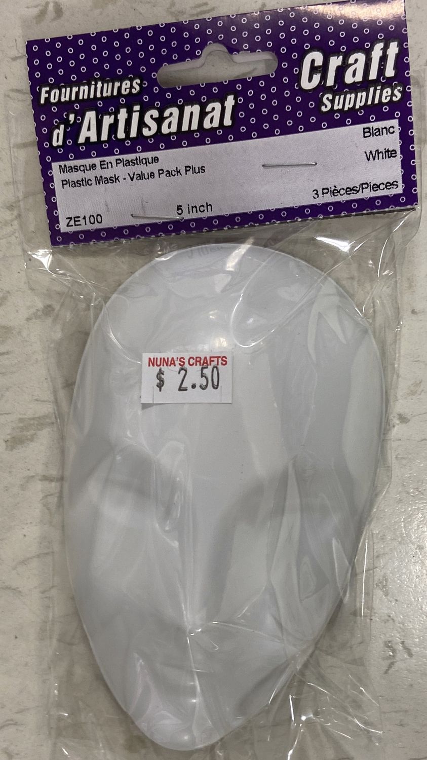 Ugarit: 3x 5&quot; Plastic Mask