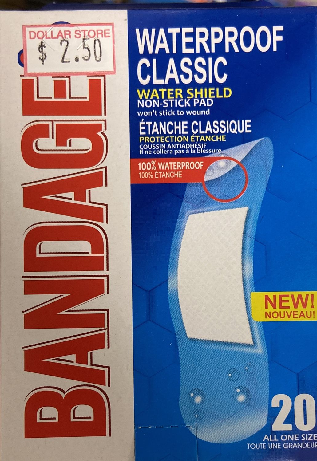 20pk Waterproof Classic Band-Aids