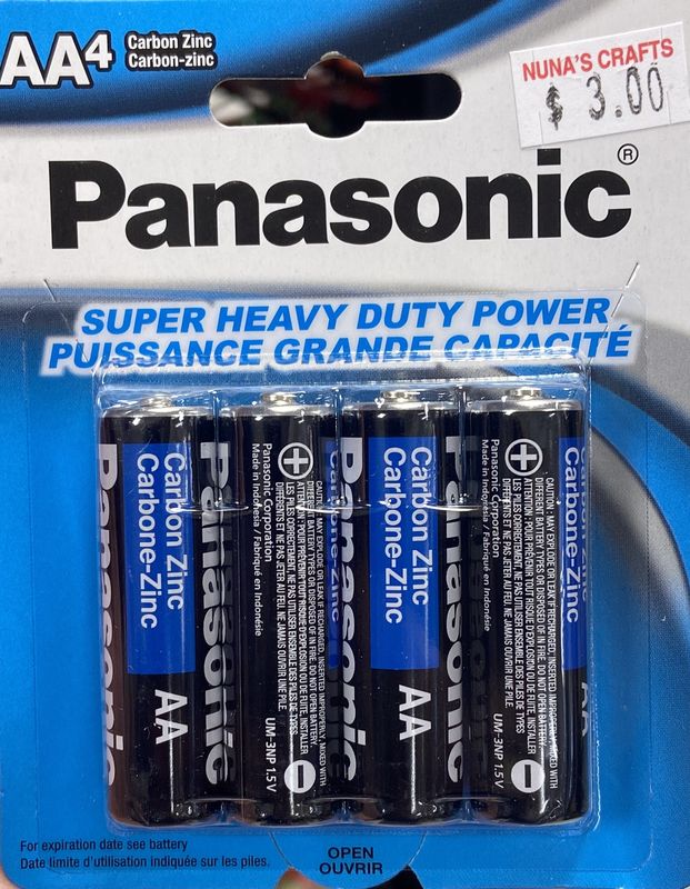 4pk Panasonic AA Carbon Zinc Batteries