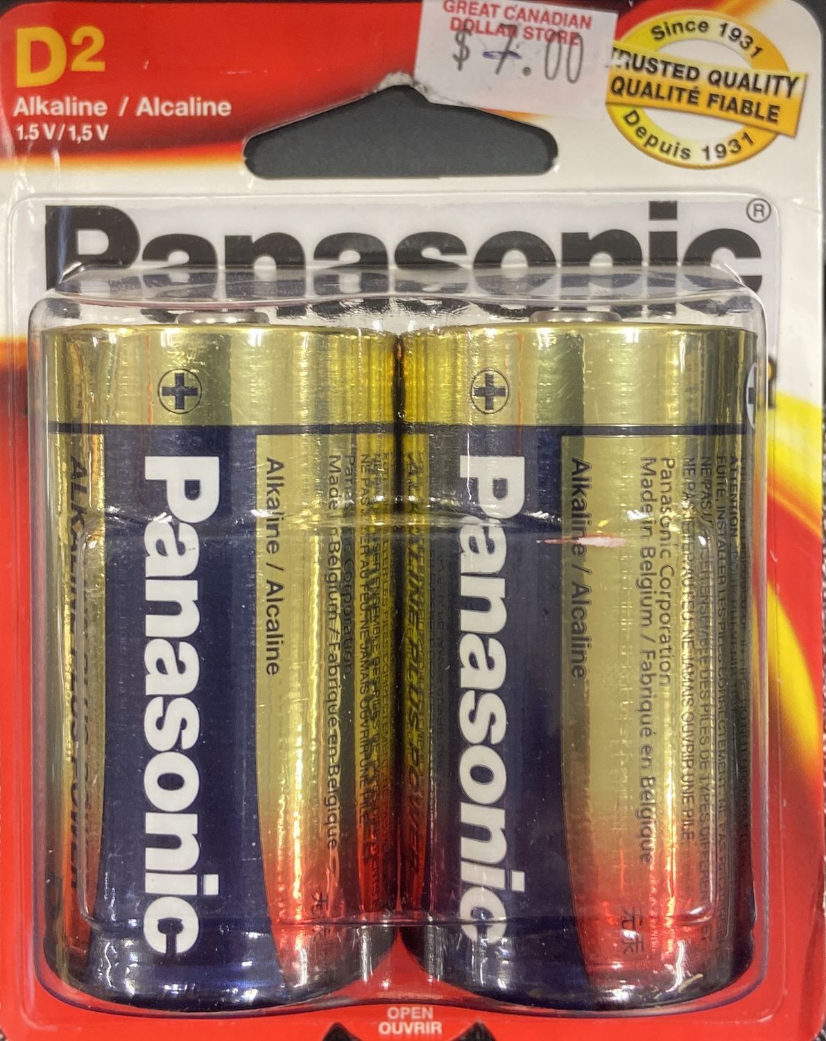2pk Panasonic D Batteries
