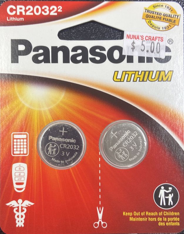 2pk Panasonic CR2032 3V Lithium Batteries