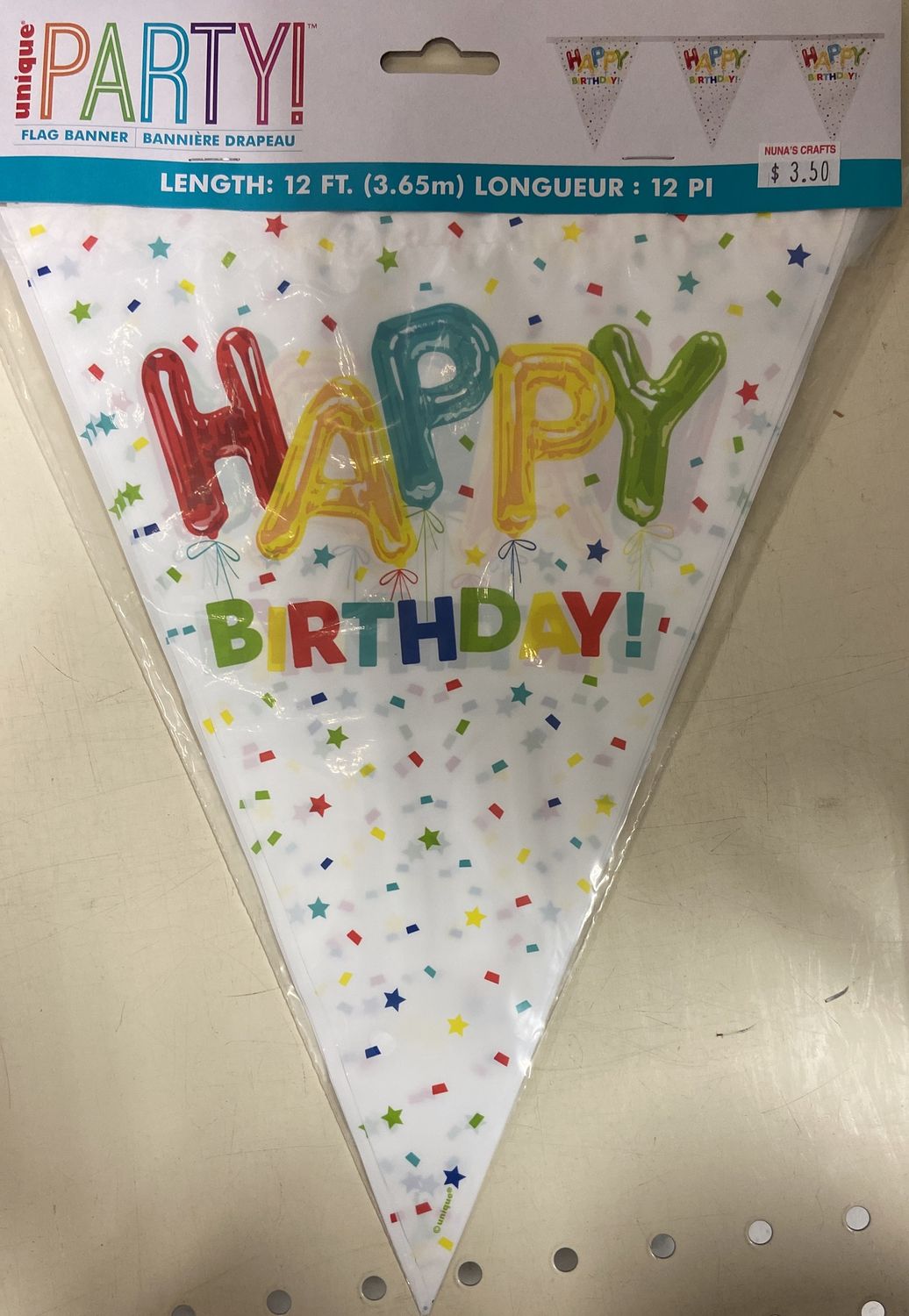 Unique: 12ft &quot;Happy Birthday&quot; Flag Banner 