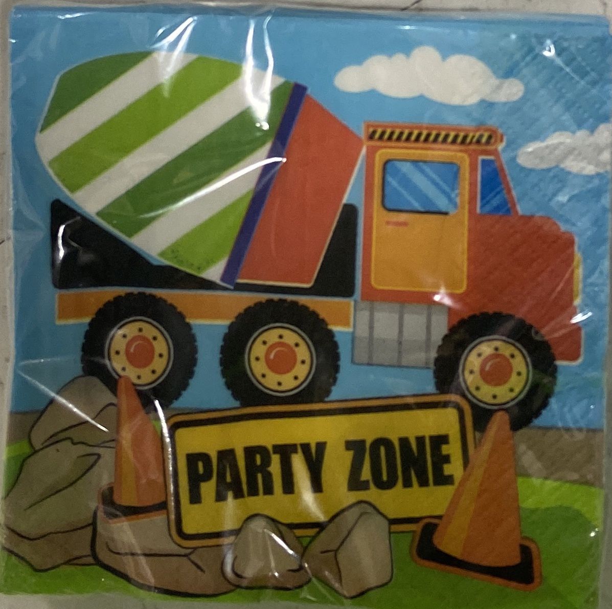 Unique: 16pk Small Construction Themed Napkins