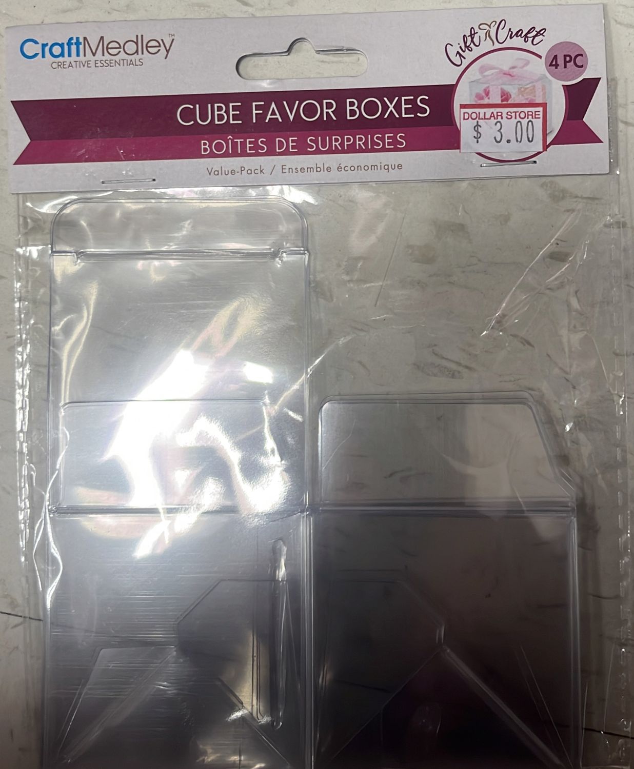 MultiCraft: 4pk Clear Cube Favor Boxes #PB400A