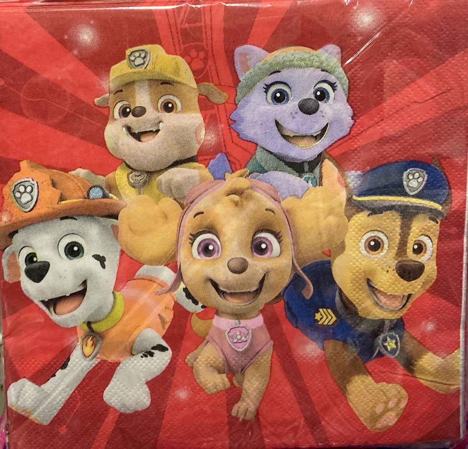Unique: 16pk Large Red Paw Patrol Themed Napkins