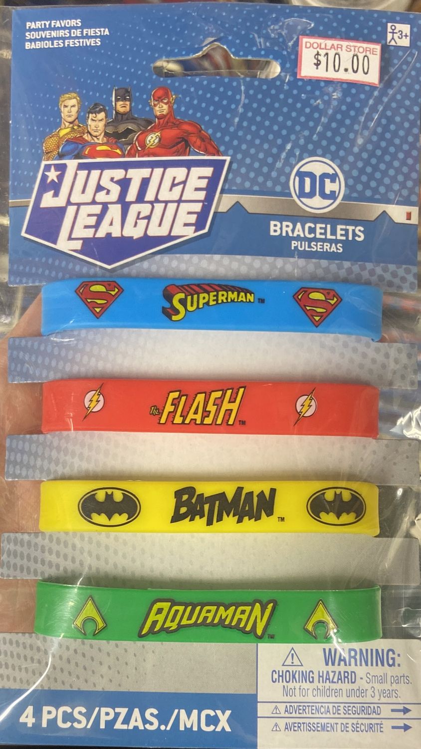 Unique: 4pk Justice League Themed Bracelets