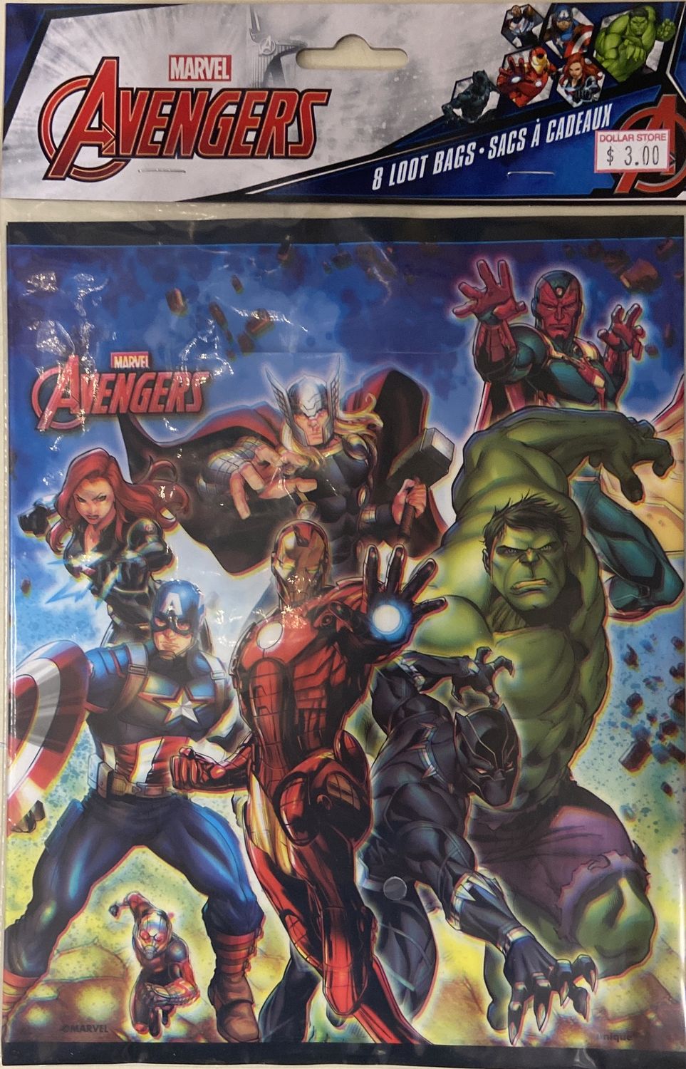 Unique: 8pk Avengers Themed Loot Bags 