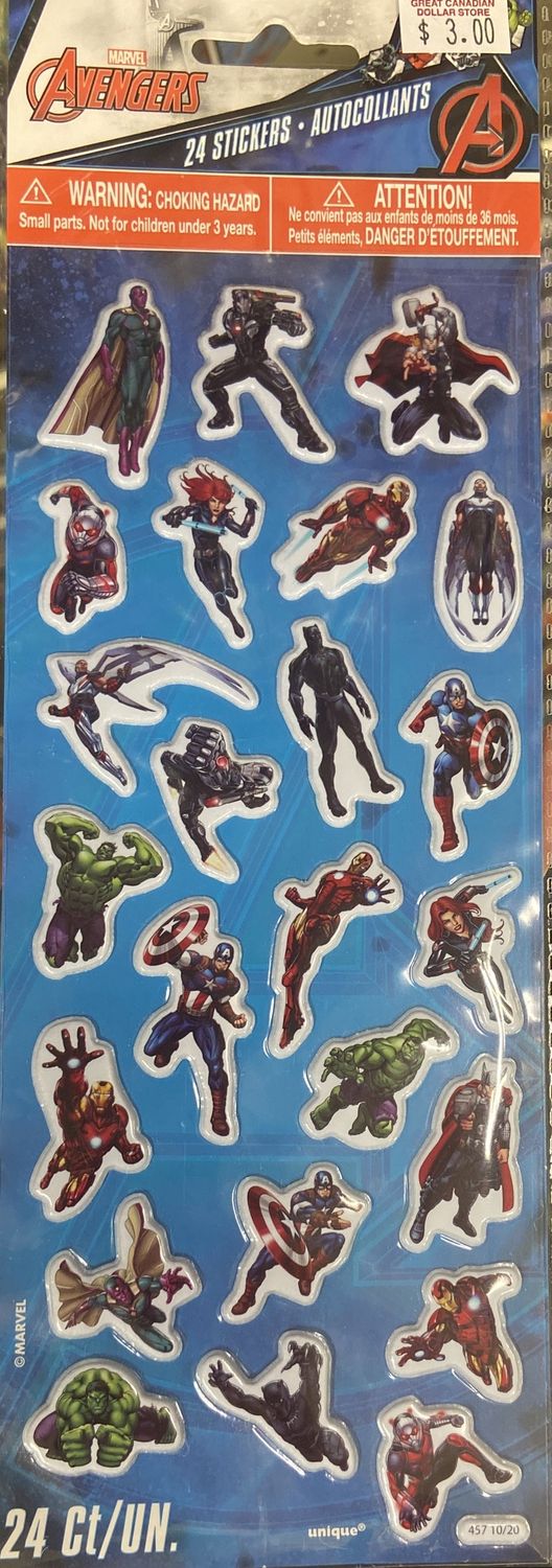 Unique: 24pc Avengers Themed Stickers