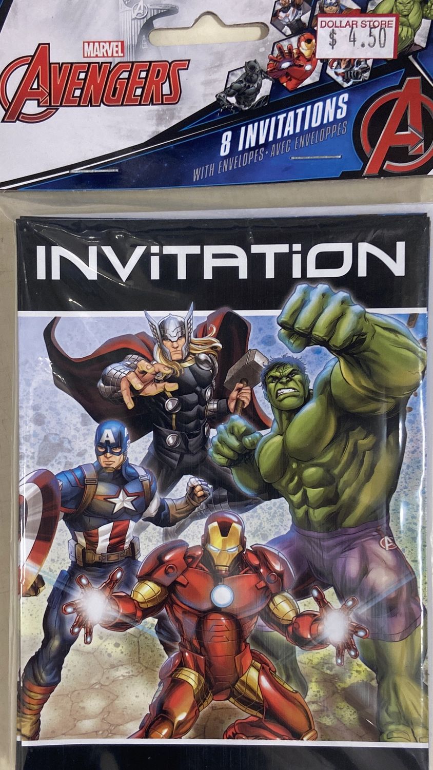 Unique: 8pk Avengers Themed Invitations with Envelopes