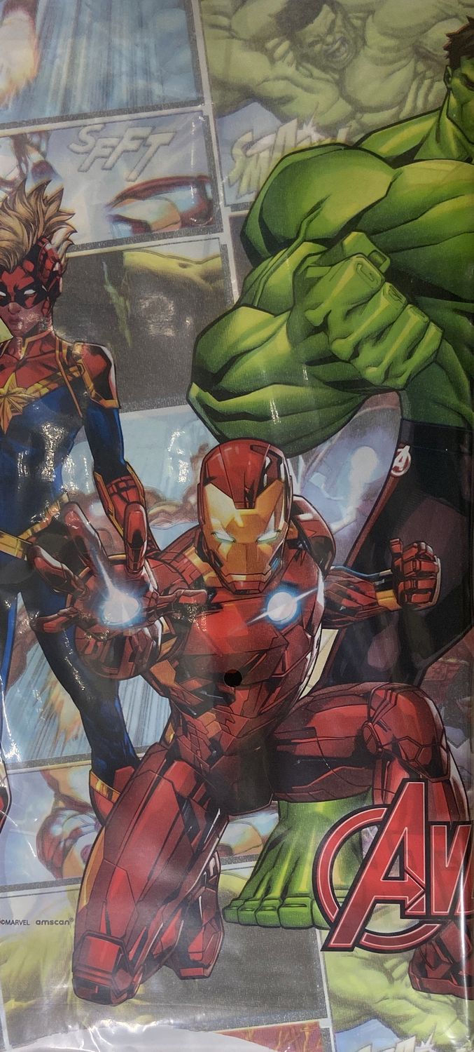 Amscan: 54&quot; x 84&quot; Avengers Themed Plastic Tablecover