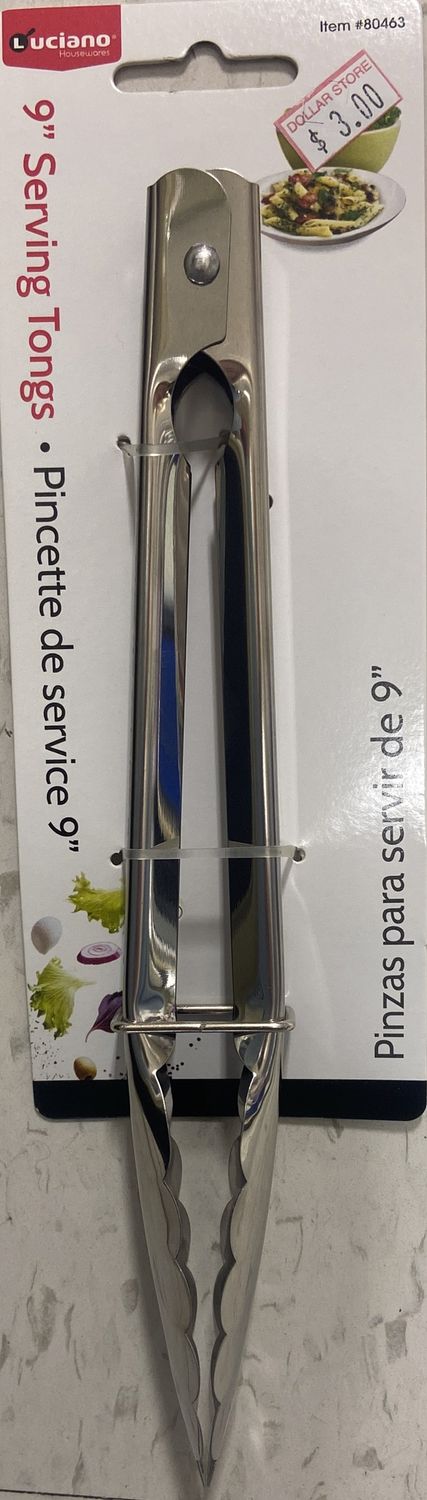 9&quot; Metal Serving Tongs