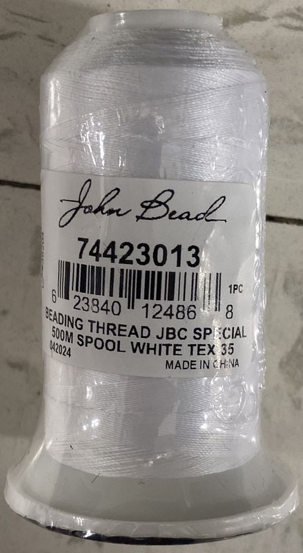 John Bead: 500m White Beading Thread Spool