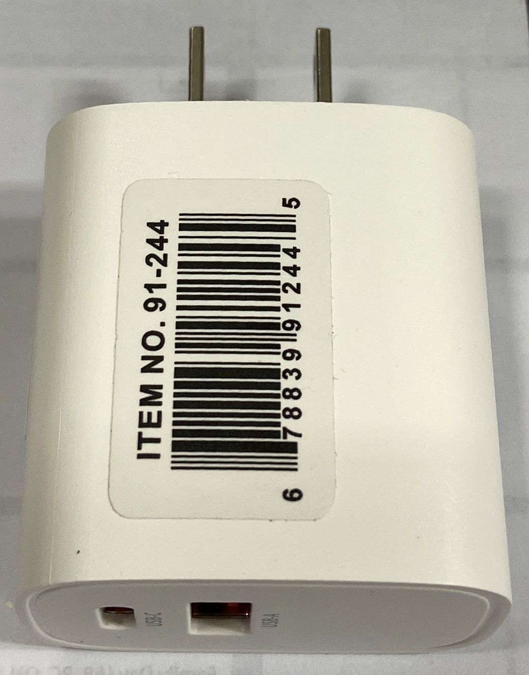 USB + USB-C Dual Port Charging Block