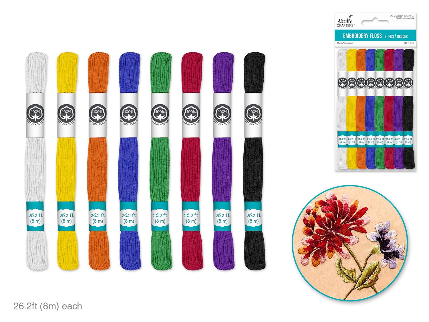 MultiCraft: 8pk Asst. Basics Embroidery Floss