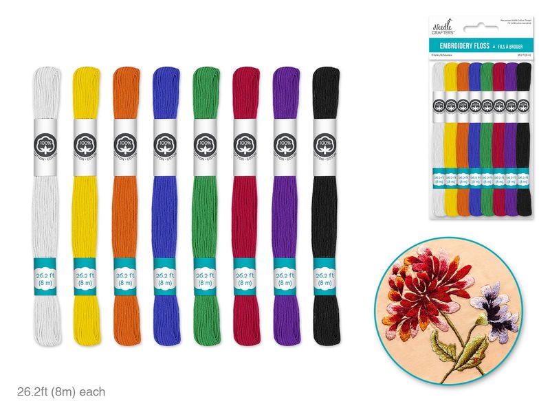 MultiCraft: 8pk Asst. Basics Embroidery Floss