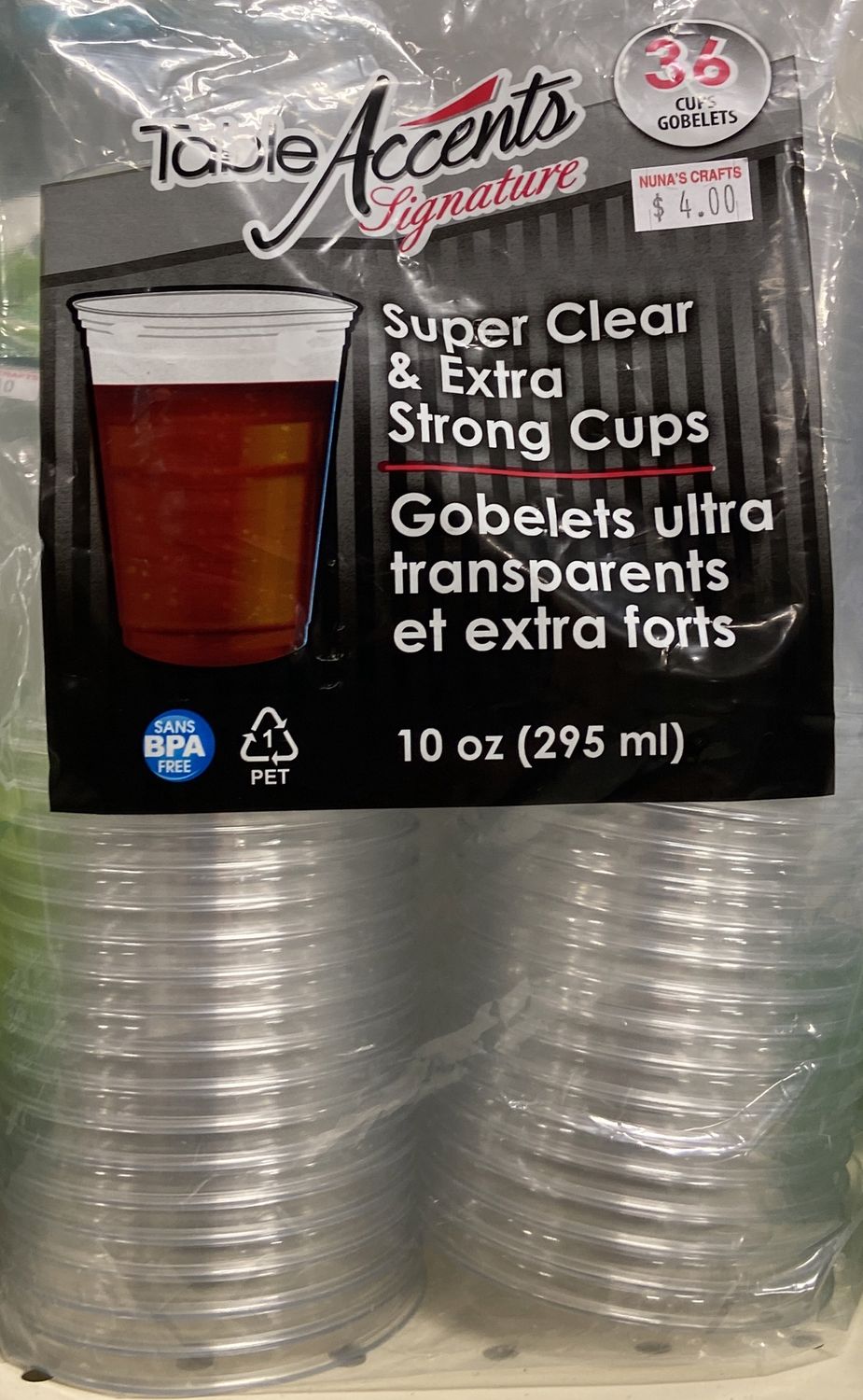 36pk 10oz Clear Plastic Cups