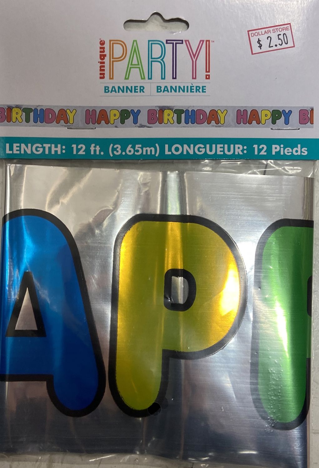 12ft Rainbow &quot;Happy Birthday&quot; Foil Banner