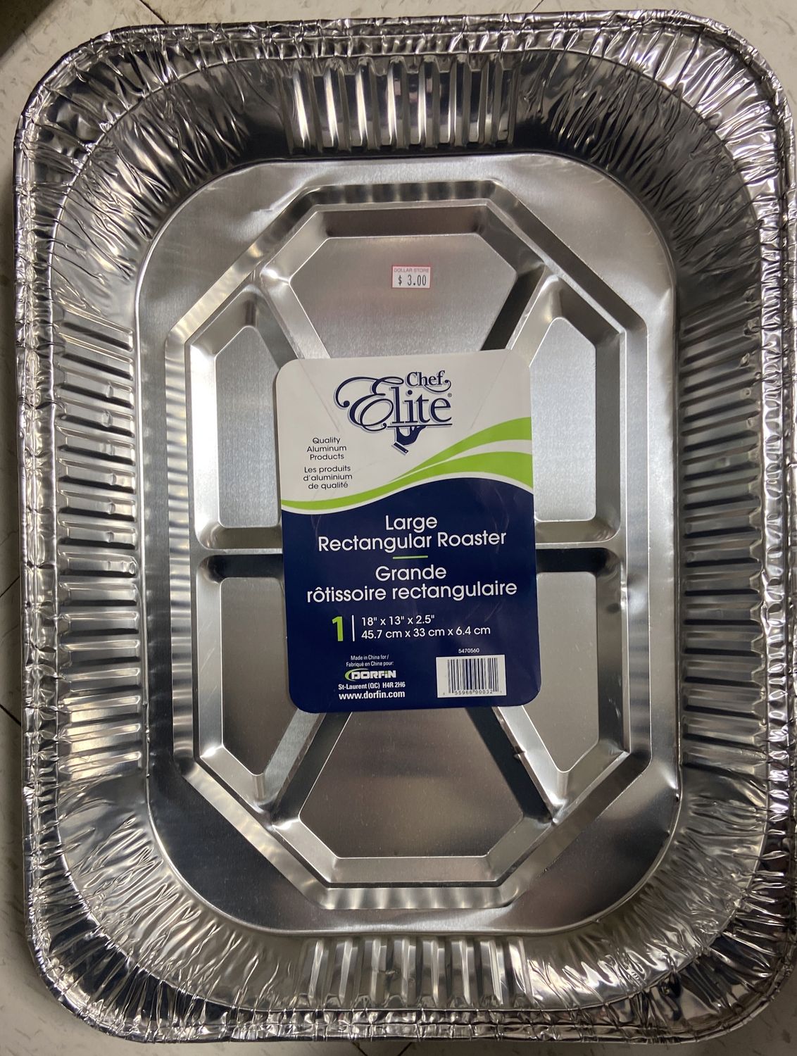 Large Rectangular Tinfoil Roaster 18in x 13in x 2.5in