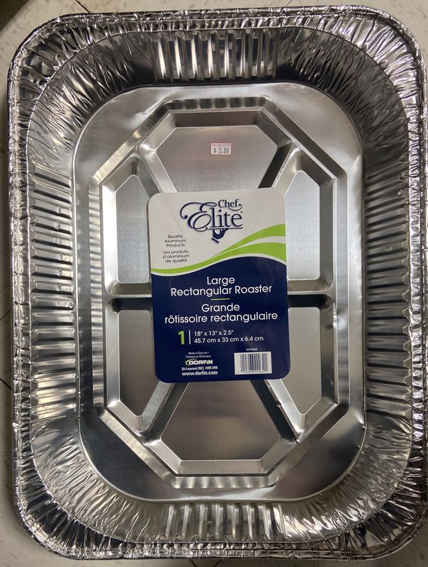 Large Rectangular Tinfoil Roaster 18in x 13in x 2.5in