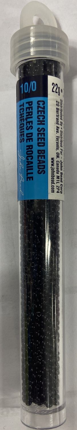 10/0 Opaque Black Czech Seed Beads