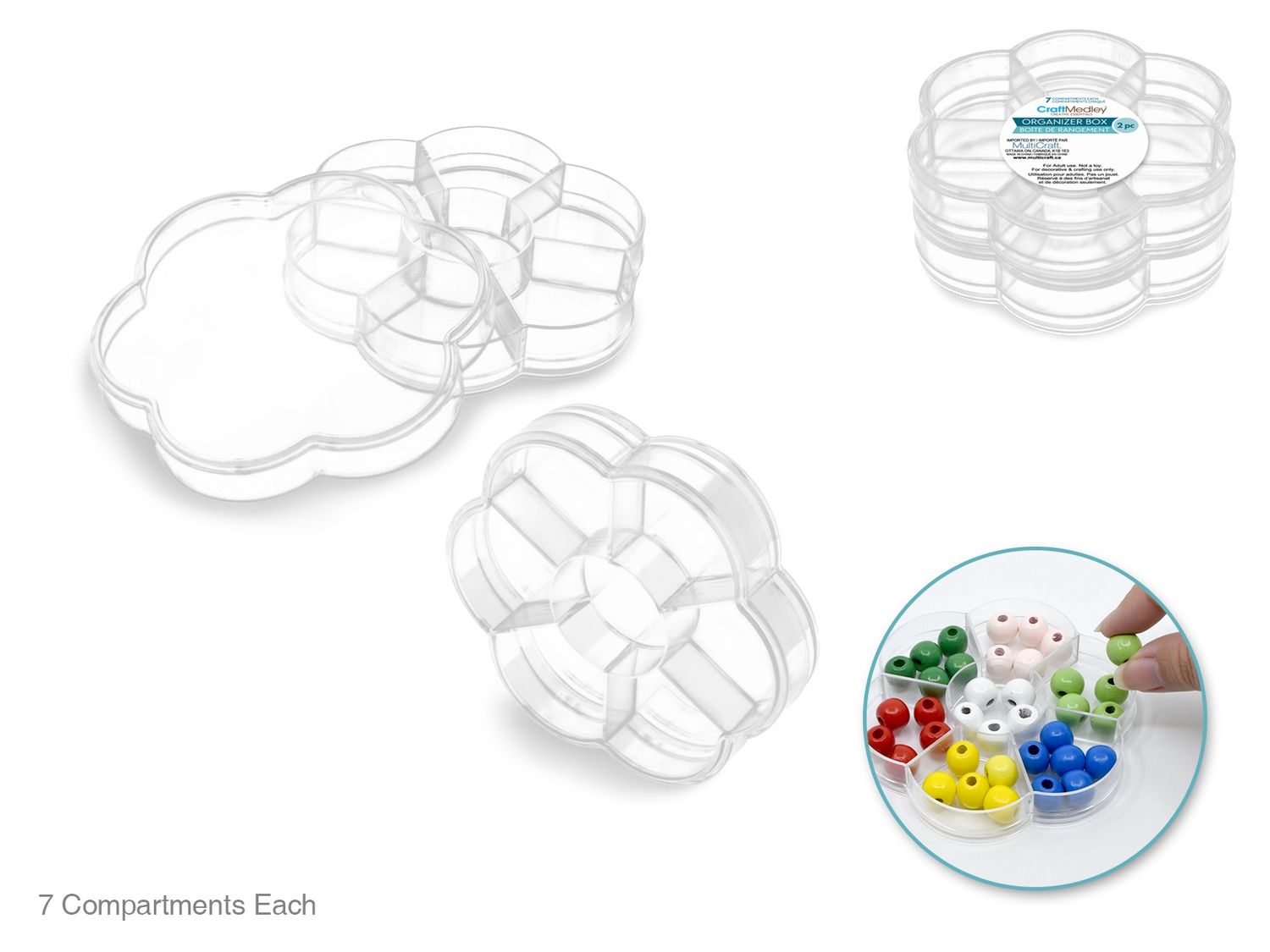 2pk 4&quot; Organizer Box w/7 Compartments