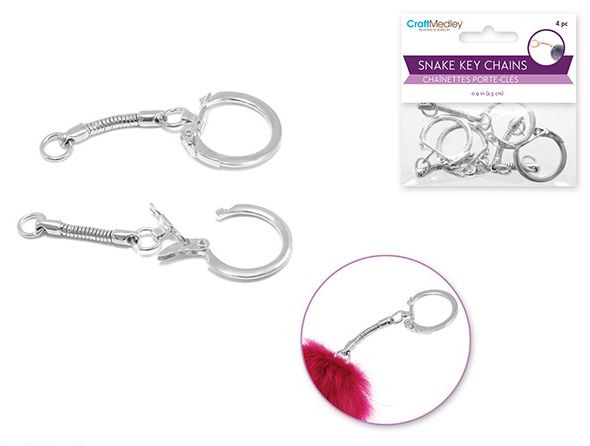 Multi Craft: 2.3cm Snake Key Chain 5.8cmx4, Colour: B) Silver