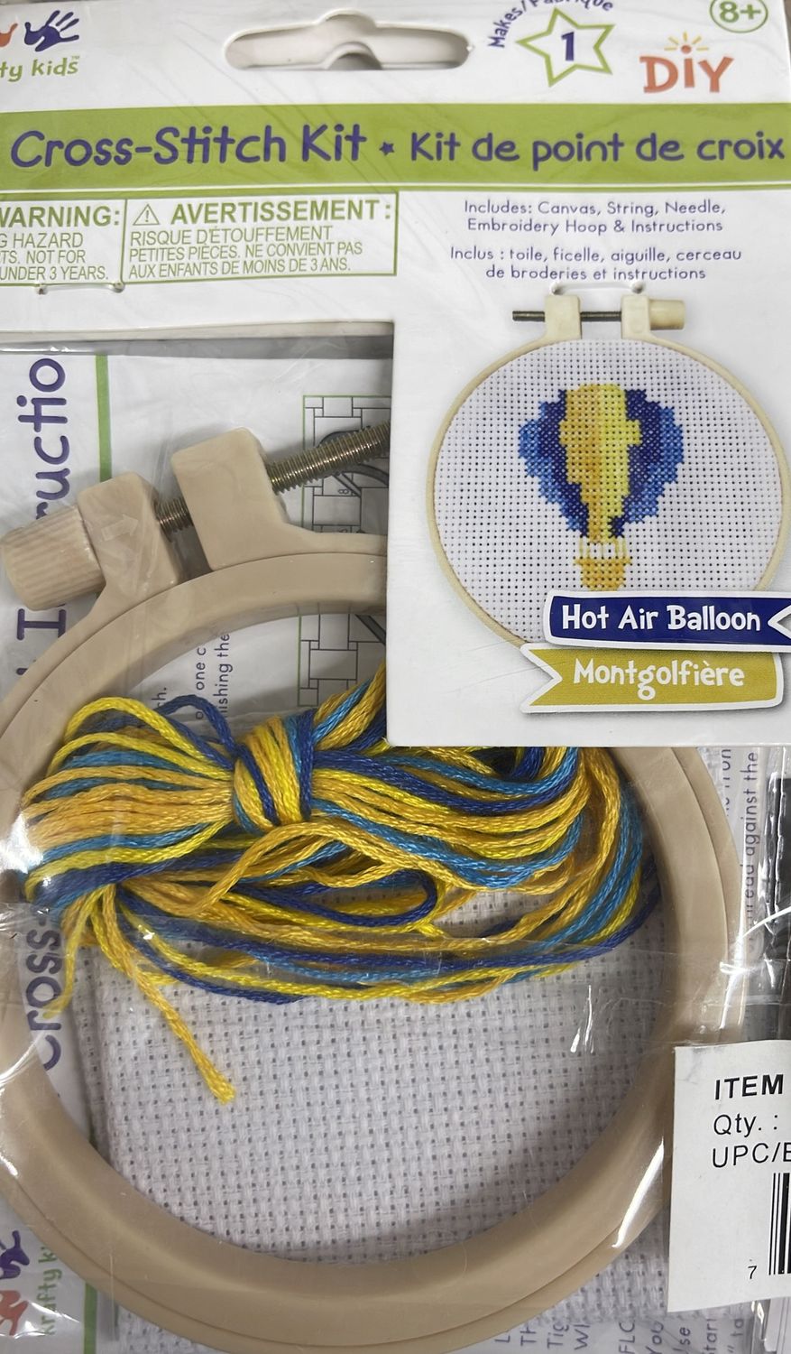Hot Air Balloon DIY Mini Cross Stitch Kit