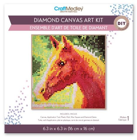 DIY Diamond Painting Kit 5.9in x 7.5in, Colour: A) Horse