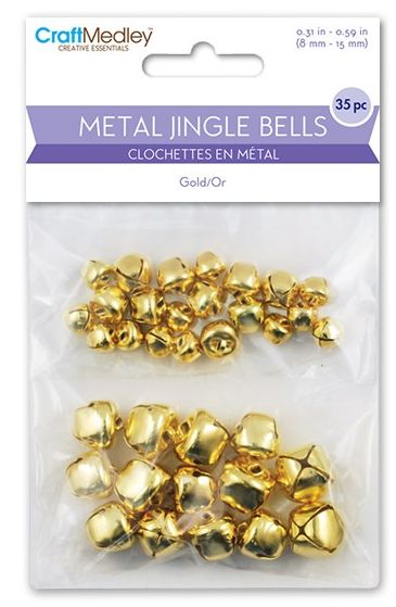 Assorted 0.31in-0.59in Gold Jingle Bells