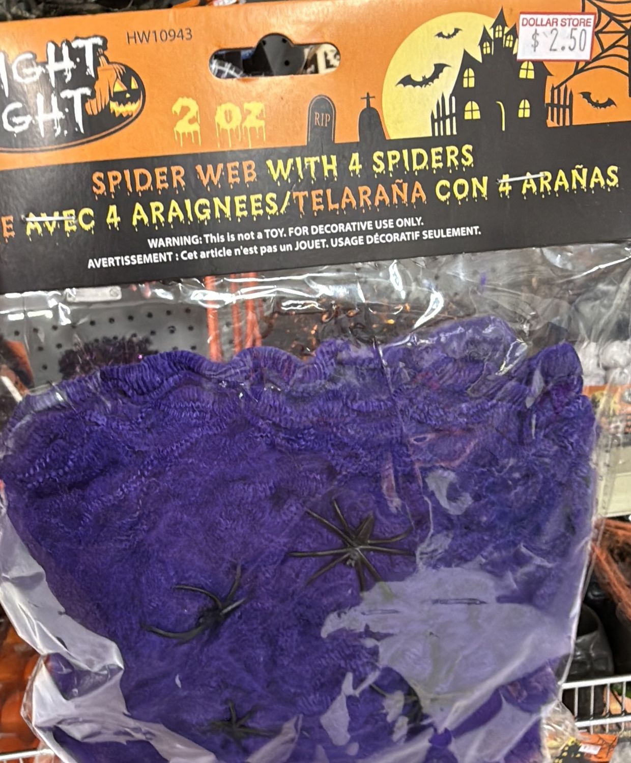 Purple Spider Web Decor with Spiders