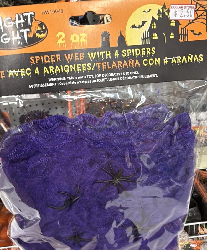 Purple Spider Web Decor with Spiders