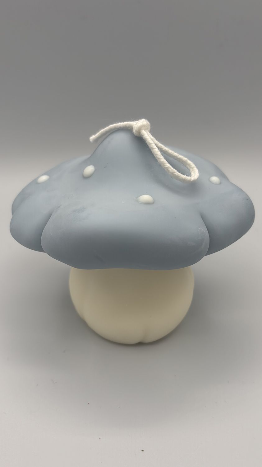 The Cutest Hits Large Mushroom Candle Baby Blue