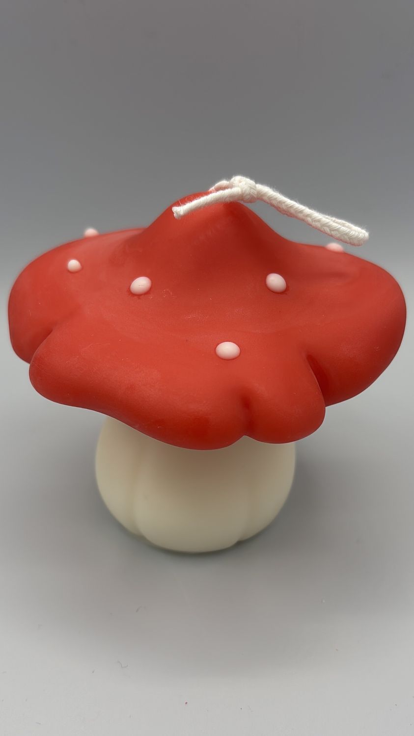 The Cutest Hits Large Mushroom Candle Red