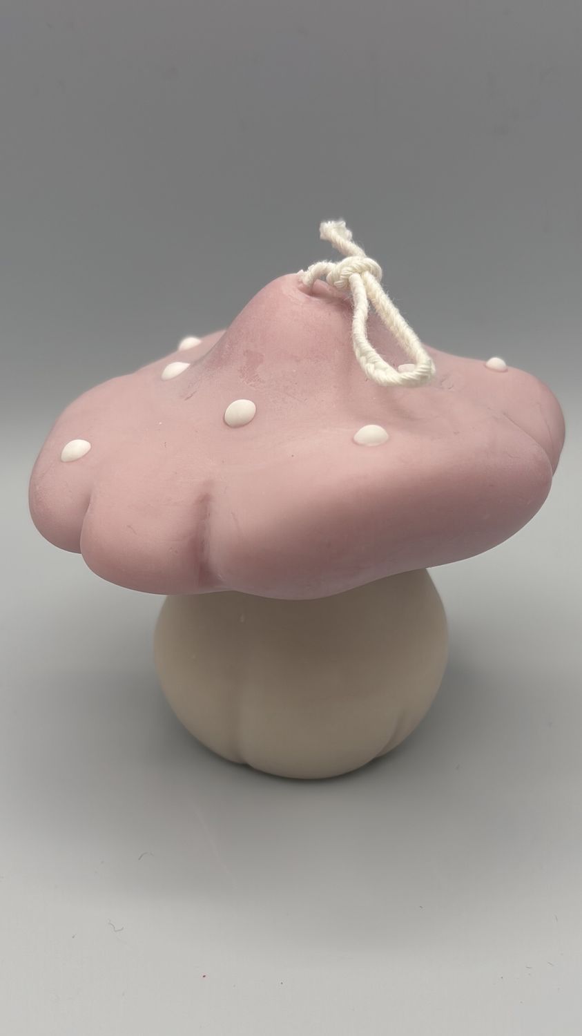 The Cutest Hits Large Mushroom Candle Baby Pink