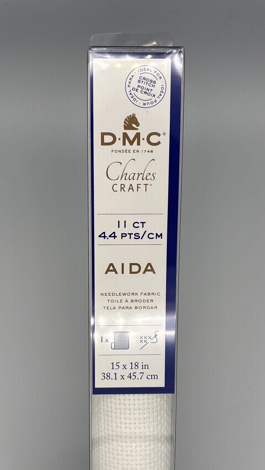 DMC 11 CT AIDA Cloth White 15x18in