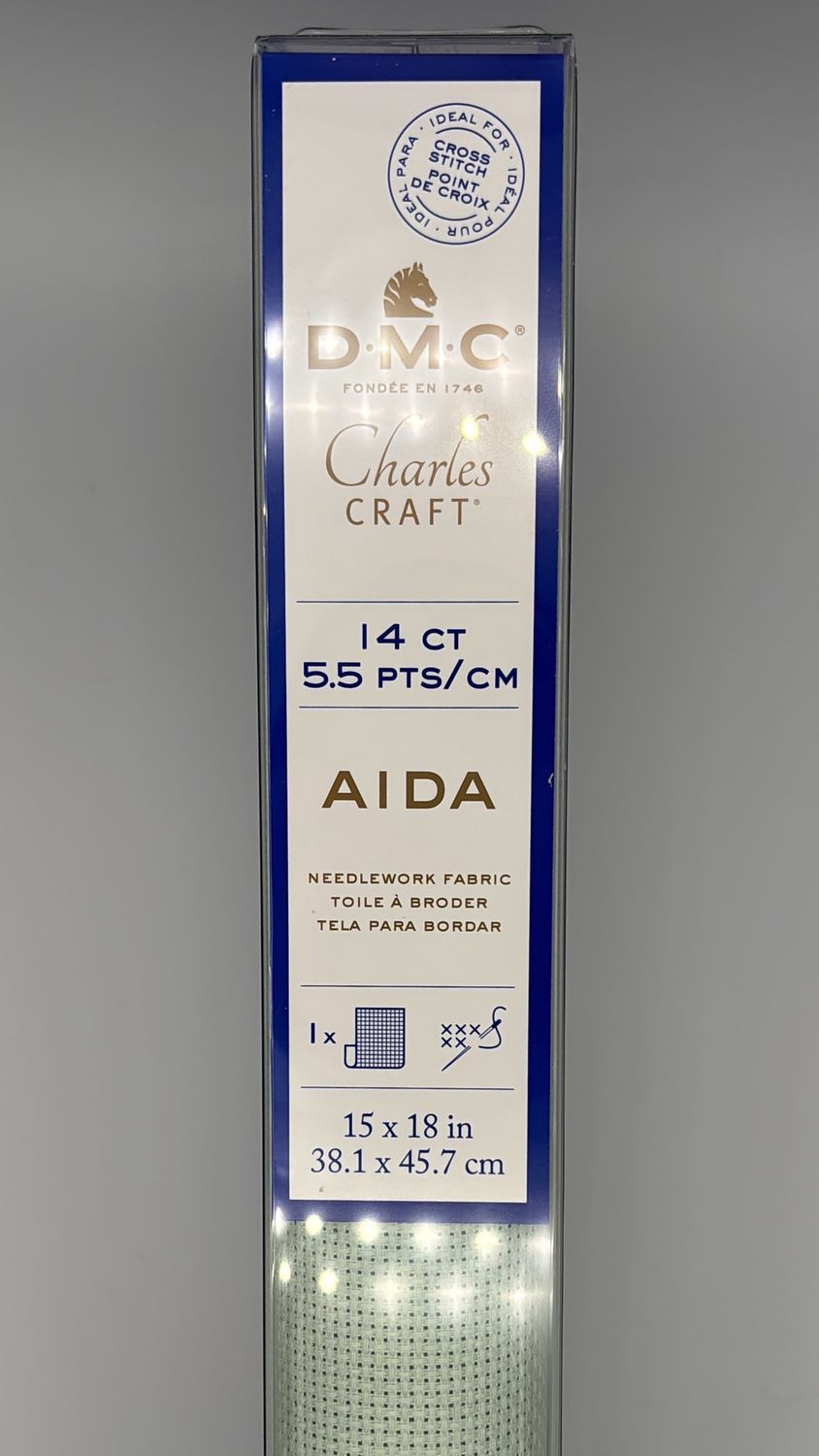 DMC 14 CT AIDA Cloth Light Seafoam 15x18in
